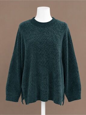 NWT PINK Victoria’s Secret Oversized, Chenille Sweater, Teal Green, Size Large🎁